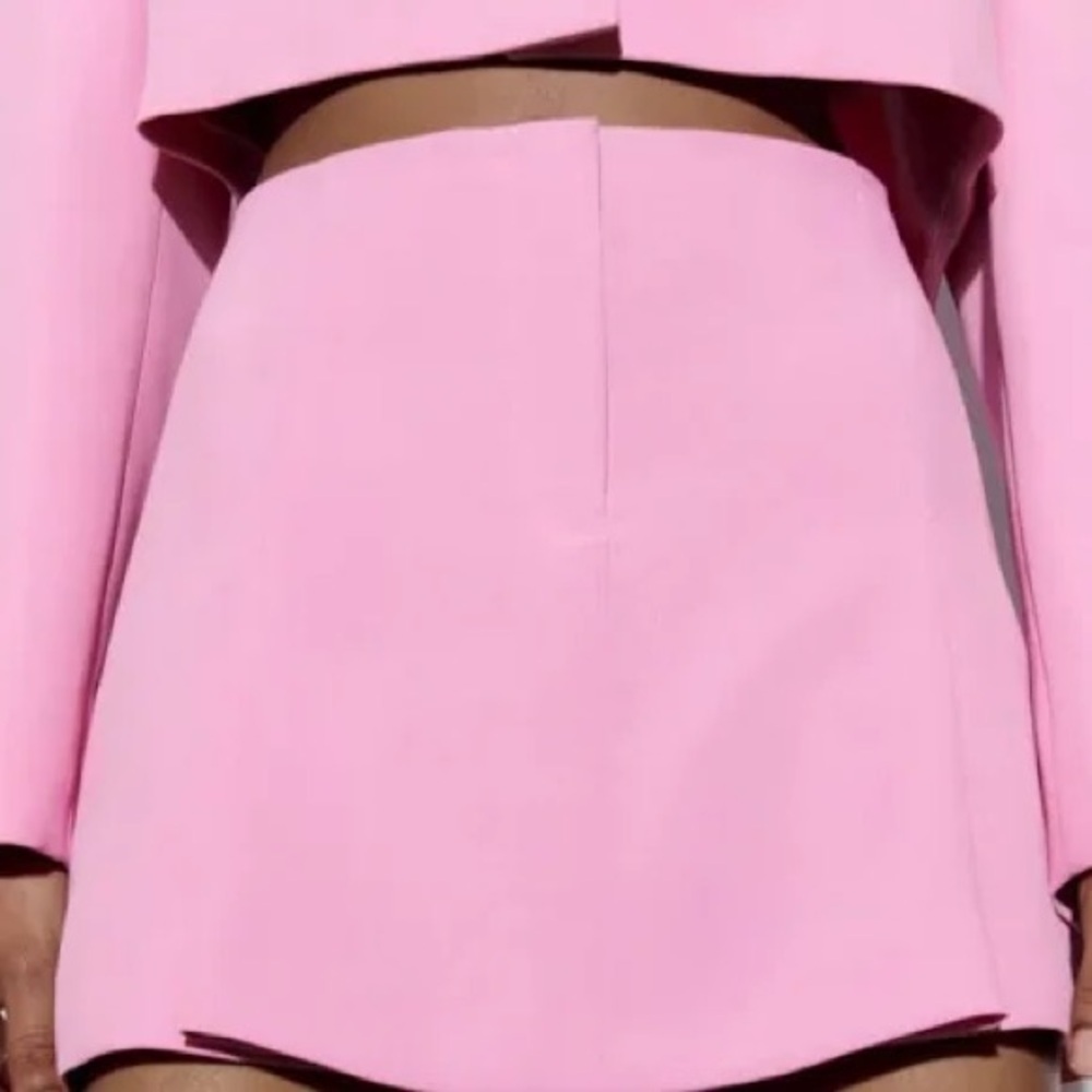 Zara Limited Edition Box Pleated Pink Mini Skirt Barbiecore Coquette Size Small